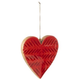 J-Line hanger Hart Ovaal - mangohout - rood - large