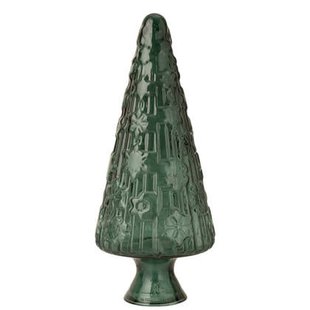 J-Line decoratie Kerstboom Kegel - glas - groen - large