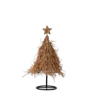 J-Line decoratie kerstboom ster - jute - small