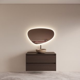 Badmeubelset BWS Riga Met Topplaat 100 cm Bruin Eiken