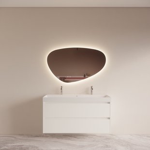 Badmeubelset BWS Riga met Lako Wastafel Wit 120 cm Mat Wit