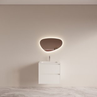 Badmeubelset BWS Riga met Asia Wastafel Wit 60 cm Mat Wit