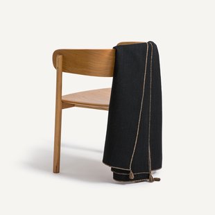 Plaid van linnen en wol, met kwastjes, Ceylon