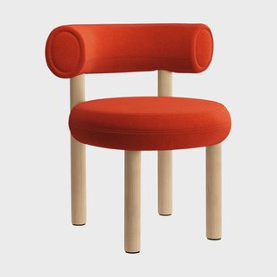 Tom Dixon Fat dining chair Brushed oak, Hallingdal 65 Orange
