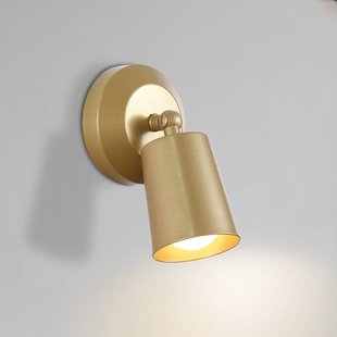 Searchlight LED wandlamp op batterijen CONE, goudkleurig, breedte 10 cm, metaal