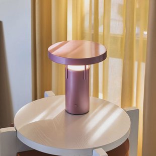 HÜBSCH LED tafellamp BringMe Mini, metallic roze, 20 cm