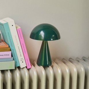 HÜBSCH LED tafellamp Mush, donkergroen, hoogte 20 cm
