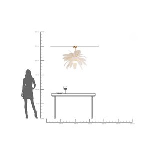 KARE hanglamp Feather Palm, wit, veren, Ø 87 cm, G9