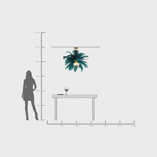 KARE hanglamp Feather Palm, groen, veren, Ø 87 cm, G9