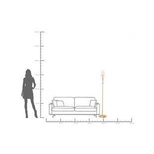 KARE vloerlamp Allegra, goud/blauw/roze, 165 cm hoog, E14