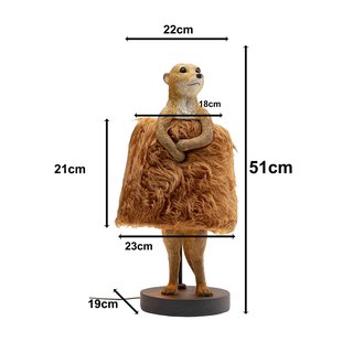 KARE tafellamp Animal Meerkat Fur, bruin, 51 cm, E14