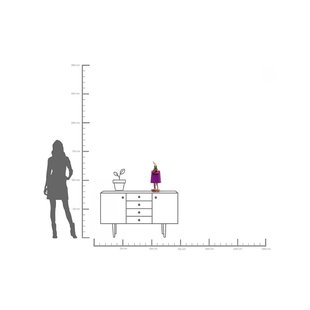 KARE tafellamp Animal Rabbit, paars/graffiti, 50 cm, E14