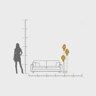 KARE vloerlamp Supernova, amber, glas, 160 cm, E27