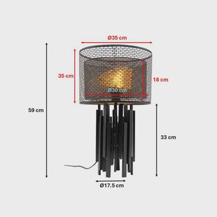 KARE tafellamp Coachella Glam, zwart/goud, 59 cm, E27