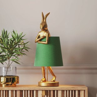 KARE tafellamp Animal Rabbit, goud/groen, 68 cm, E14