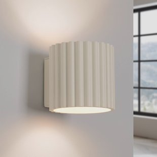 SOLLUX LIGHTING wandlamp RIBLA, beige, Ø 10 cm, metaal, G9