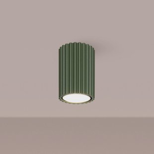 SOLLUX LIGHTING Plafondlamp ALORA, olijfgroen, Ø 7 cm, metaal, GU10