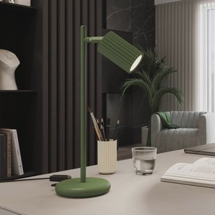 SOLLUX LIGHTING Tafellamp ALORA, hoogte 43 cm, olijfgroen, metaal, GU10