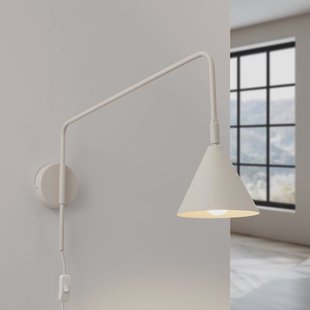 SOLLUX LIGHTING wandlamp LYS, beige, Ø 14 cm, metaal, stekker, E14