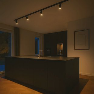 Calex railset, 4 GU10-spots, zwart, lengte 2 m, metaal