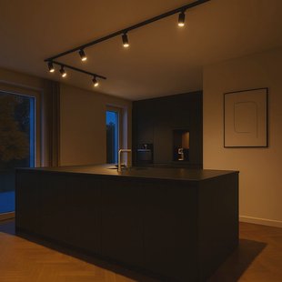 Calex railset, 6 GU10-spots, zwart, lengte 3 m, metaal