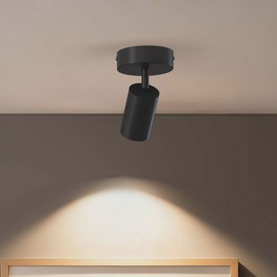 Calex GU10-plafondspot, zwart, Ø 10 cm, 1-lamp, metaal