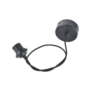 Corep Pendellamp Kriss Textiel Zwart E27