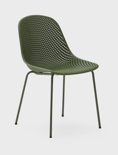 Kave Home Tuin/Eetkamerstoel 'Quinby' Kunststof, kleur Groen