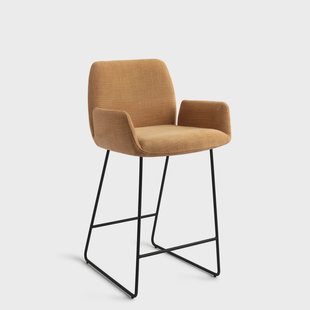 Jesper Home Barstoel 'Misaki' Slide Black, kleur Honey Harvest (zithoogte 65cm)