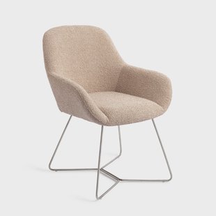 Jesper Home Eetkamerstoel 'Kushi' Beehive Steel, kleur Flax Relax