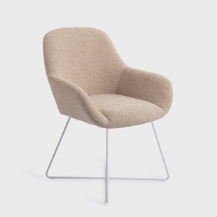 Jesper Home Eetkamerstoel 'Kushi' Cross White, kleur Flax Relax