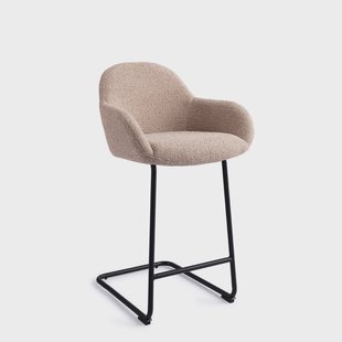 Jesper Home Barstoel 'Kushi' Arch Black, kleur Stone Haze (zithoogte 67cm)