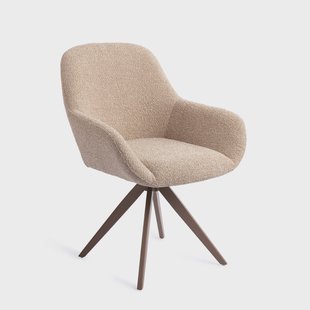 Jesper Home Draaibare Eetkamerstoel 'Kushi' Turn Brown, kleur Flax Relax