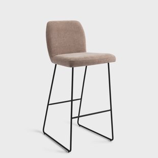 Jesper Home Barkruk 'Ikata' Slide Black, kleur Mocha Mist (zithoogte 75cm)