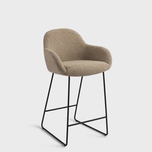 Jesper Home Barstoel 'Kushi' Slide Black, kleur Moss Meadow (zithoogte 67cm)