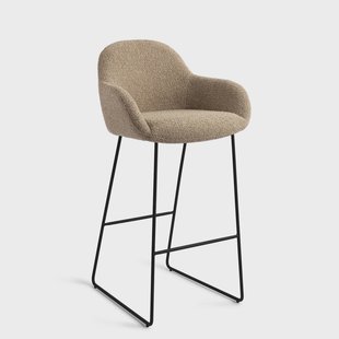 Jesper Home Barkruk 'Kushi' Slide Black, kleur Moss Meadow (zithoogte 77cm)