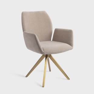 Jesper Home Draaibare Eetkamerstoel 'Misaki' Turn Gold, kleur Sand Strand