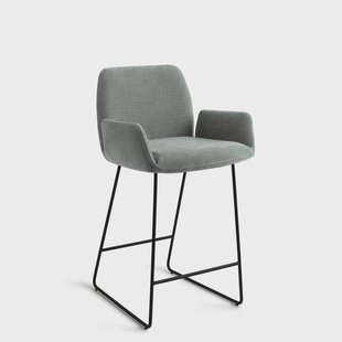 Jesper Home Barstoel 'Misaki' Slide Black, kleur Breezy Blue (zithoogte 65cm)