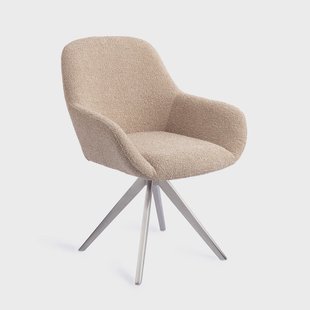 Jesper Home Draaibare Eetkamerstoel 'Kushi' Turn Steel, kleur Flax Relax