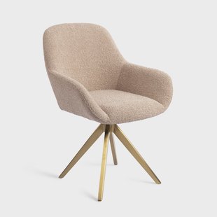 Jesper Home Draaibare Eetkamerstoel 'Kushi' Turn Gold, kleur Flax Relax