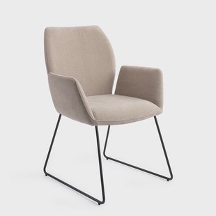 Jesper Home Eetkamerstoel 'Misaki' Slide Black, kleur Sand Strand