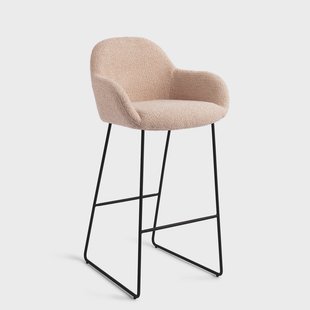 Jesper Home Barkruk 'Kushi' Slide Black, kleur Flax Relax (zithoogte 77cm)