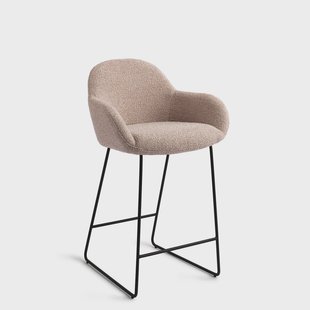 Jesper Home Barstoel 'Kushi' Slide Black, kleur Stone Haze (zithoogte 67cm)