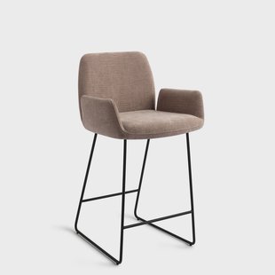 Jesper Home Barstoel 'Misaki' Slide Black, kleur Mocha Mist (zithoogte 66cm)