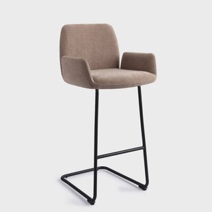 Jesper Home Barkruk 'Misaki' Arch Black, kleur Mocha Mist (zithoogte 76cm)