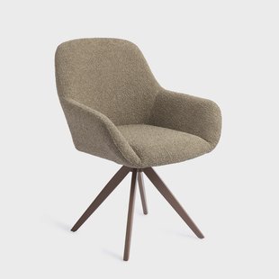 Jesper Home Draaibare Eetkamerstoel 'Kushi' Turn Brown, kleur Moss Meadow