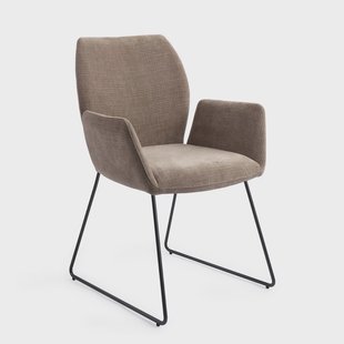 Jesper Home Eetkamerstoel 'Misaki' Slide Black, kleur Mocha Mist