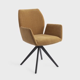 Jesper Home Draaibare Eetkamerstoel 'Misaki' Turn Black, kleur Honey Harvest