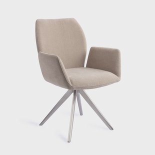 Jesper Home Draaibare Eetkamerstoel 'Misaki' Turn Steel, kleur Sand Strand