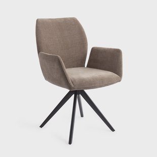 Jesper Home Draaibare Eetkamerstoel 'Misaki' Turn Black, kleur Mocha Mist